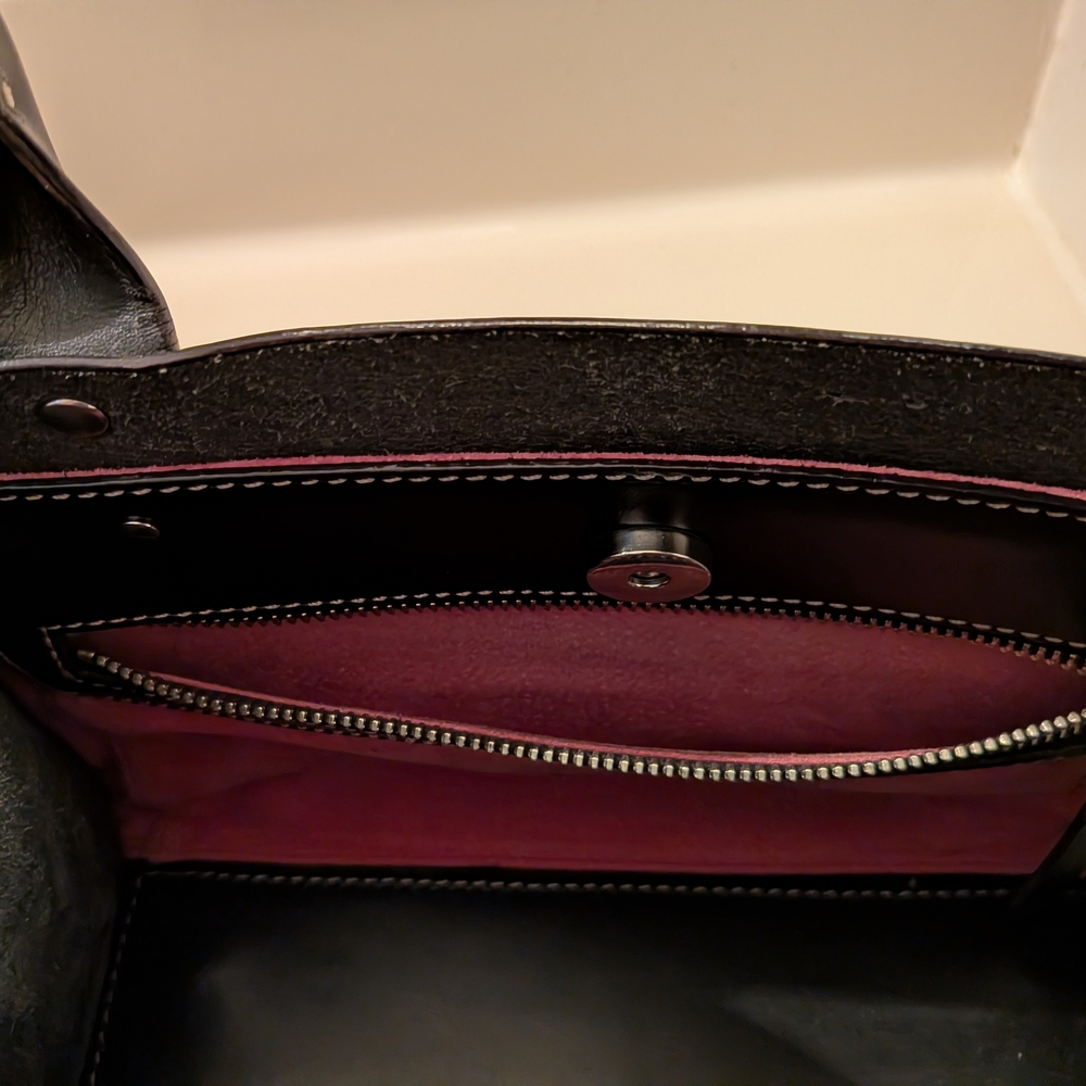 Preppy Chic Kate Spade CLASSIC Small Black Leather Tote Bag - Picture 6 of 10